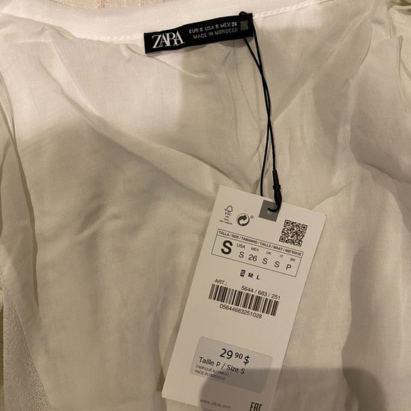 Zara wrap crop top in white S NWT - Picture 4 of 4